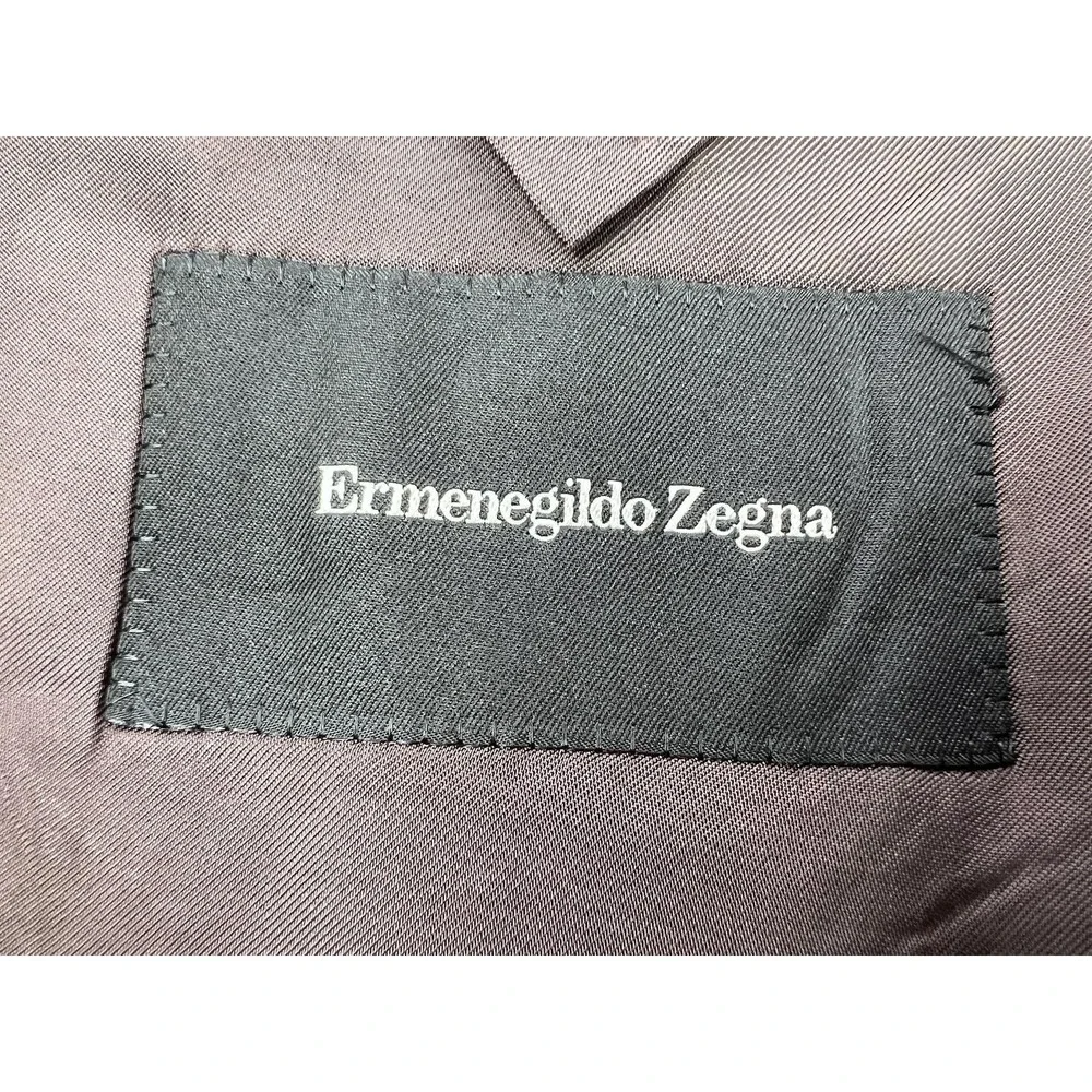 Ermenegildo Zegna Mens 46R Gray Plaid Wool Tweed Sport Coat Blazer EU 56R